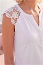 Ivory  Lace Shoulder Vest Top, Image 4 of 4