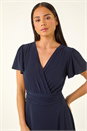 Navy  Petite Crossover Stretch Dress, Image 3 of 5
