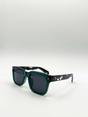 Green Square Sunglasses in Green Black, Image 4 of 5