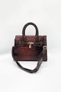 Dark Brown Croc-Print Handbag, Image 2 of 5