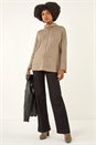 Beige Cowl Neck Snit Top, Image 2 of 5