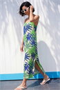 Lime Tropical Palm Print Midi Dress, Image 3 of 4