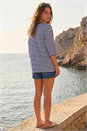 Navy  Petite Asymmetric Stripe Top, Image 3 of 4