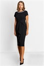 Black Embellished Stretch Twist Waist Ruched Dress, Image 3 of 4