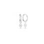 Silver Sterling Silver Rhombus Pave Spike Drop Earring, Image 1 of 2
