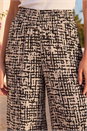 Black Textured Print Elastic Waist Stretch Trouser, Image 4 of 4