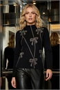 Black Diamante Bow High Neck Knit Jumper, Image 1 of 6