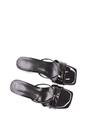 Black XY LONDON Black 'Claudia' Mid Heeled Sandal Slip On Mules With Square Toe, Image 5 of 6