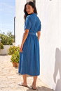 Denim Petite Denim Midi Dress, Image 3 of 4