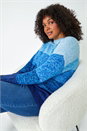 Blue Curve Ombre Stripe Knit Jumper, Image 1 of 5