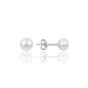 Silver Sterling Silver Natural Pearl Stud Earring, Image 1 of 3