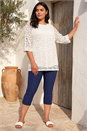 White Curve Lace Front Stretch Top, Image 2 of 4