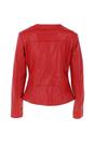 Red 'MB' Real Leather Fashion Biker Jacket, Image 3 of 5