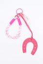 Pink Lucky Horseshoe Clip On Bag Charm, Image 1 of 3
