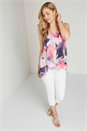 Multi  Floral Asymmetric Chiffon Top, Image 4 of 4