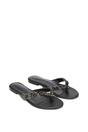 Black 'Veda' Flat Flip Flop Sandals With Jewel Details, Image 5 of 7