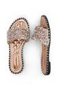 Rose Gold 'Belle' Diamante Sparkly Flat Sliders, Image 2 of 4