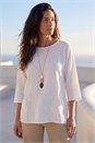 White Classic Necklace Tunic Top, Image 2 of 4