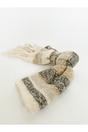 Cream Chunky Striped Scarf, Image 4 of 5