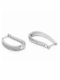 Silver AVANT-GARDE PARIS Silver Slim Pavé Hoop Earrings, Image 2 of 3