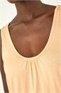 Peach V-Neck Stretch Jersey Vest Top, Image 5 of 5