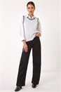 Grey Contrast Stitch Knit Top, Image 1 of 5