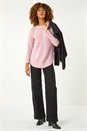 Light Pink Nep Fabric Curved Hem Jumper, Image 2 of 5