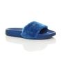 Blue Faux Fur Flip Flop Sandals Slides, Image 1 of 7