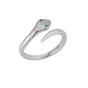 Silver Pave Snake Ring With Green Eyes in Sterling Silver, Image 1 of 1