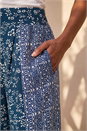 Navy  Floral Print Wide Leg Culottes, Image 4 of 4