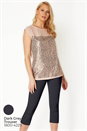 PINK Sequin Contrast Yoke Top, Image 8 of 8
