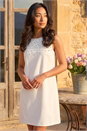 White Petite Embellished Mini Dress, Image 1 of 4