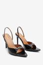 Black 'Journey' Pointed Open Toe Heel, Image 4 of 6