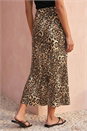 Tan Leopard Print A-Line Midi Skirt, Image 3 of 4