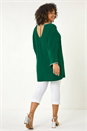 Forest Green Curve Diamante Trim Stretch Top, Image 3 of 5
