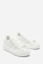 White Eliane' Lace Up Trainer with Diamante Pattern, Image 4 of 7