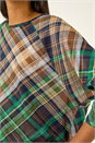 Green Check Print Round Hem Top, Image 5 of 5