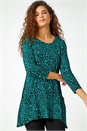 Green Spot Print Swing Stretch Top, Image 1 of 5