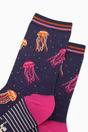 Navy Jellyfish Bamboo Socks - Navy, Image 3 of 4