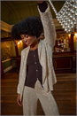 Chocolate Faux Pearl Ribbed Knit Jumper, Image 6 of 6