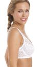 White Camille Lingerie White Classic Floral Lace Underwired Bra, Image 4 of 5