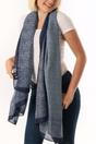 Navy Blue Speckled Bordered Lightweight Scarf, Image 2 of 3