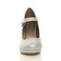 Silver AJVANI Silver High Heel Mary Jane Court Shoes, Image 6 of 6