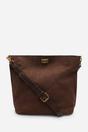 Brown 'Fern' Suede Shoulder Bag with Turn Lock, Image 2 of 5