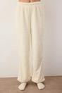 Ecru Floral Embroidered V Neck Button Through Ribbed Knit Pyjama Set, Image 2 of 3
