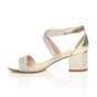 Gold AJVANI Gold Mid Block Heel Crossed Straps Diamante Sandals, Image 3 of 6
