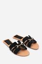 Black Dorina Embellished Slide On Sandals, Image 4 of 6