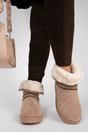 Brown Karsie Suedette Embroidered Flat Ankle Boots, Image 7 of 8