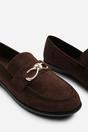 Dark Brown Freyja Knot Trim Hardware Detail Flat Loafers, Image 5 of 6