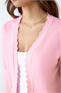 Light Pink Scalloped Edge Stretch Knit Shrug, Image 5 of 5